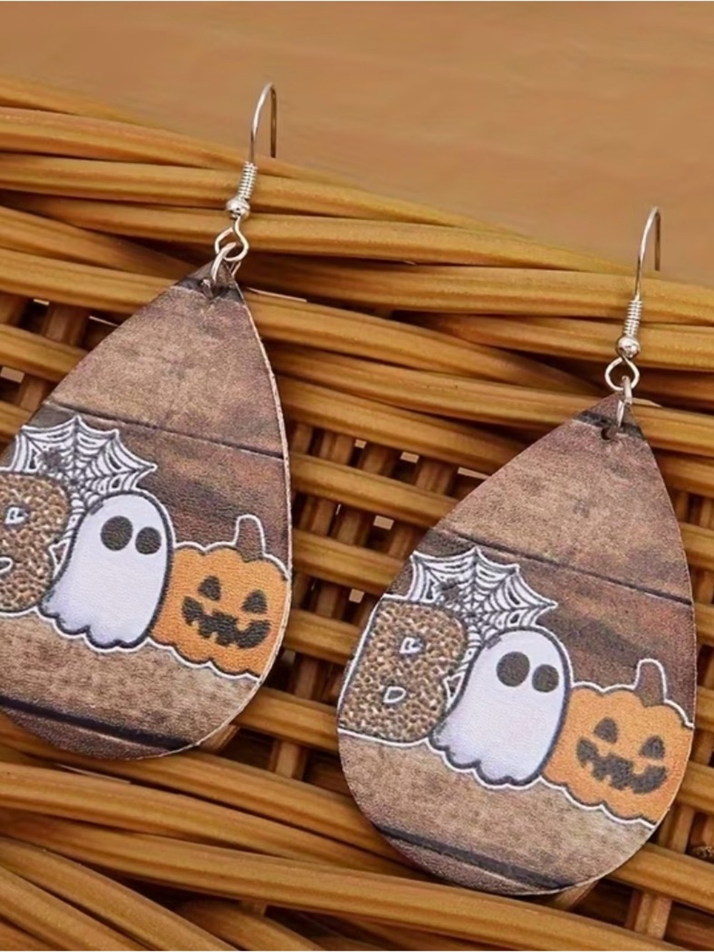 Boo Faux Leather Lightweight Earrings